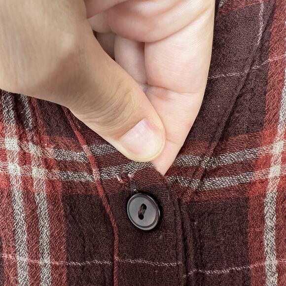 Garnet Hill Women's Size 6 Organic Cotton Plaid Lightweight Gauze Shirt Dress - Picture 4 of 11